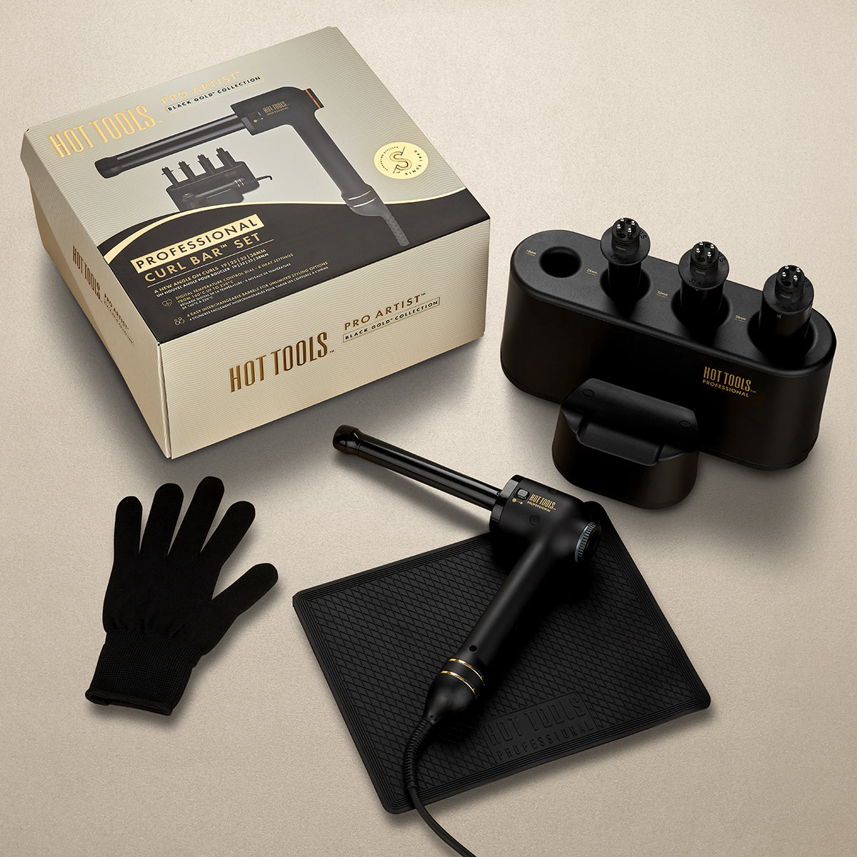 Hot Tools Black Gold Curl Bar - 4 Barrel Set